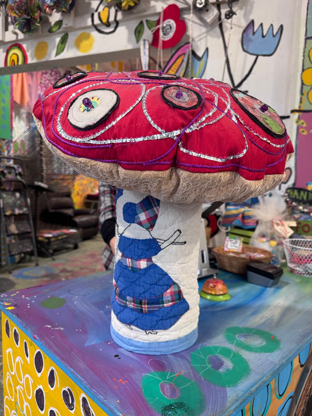 Mushroom and Quilt Sculpture