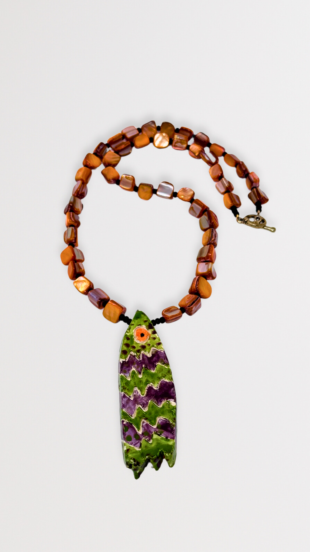 Beaded Fish Pendant Necklace