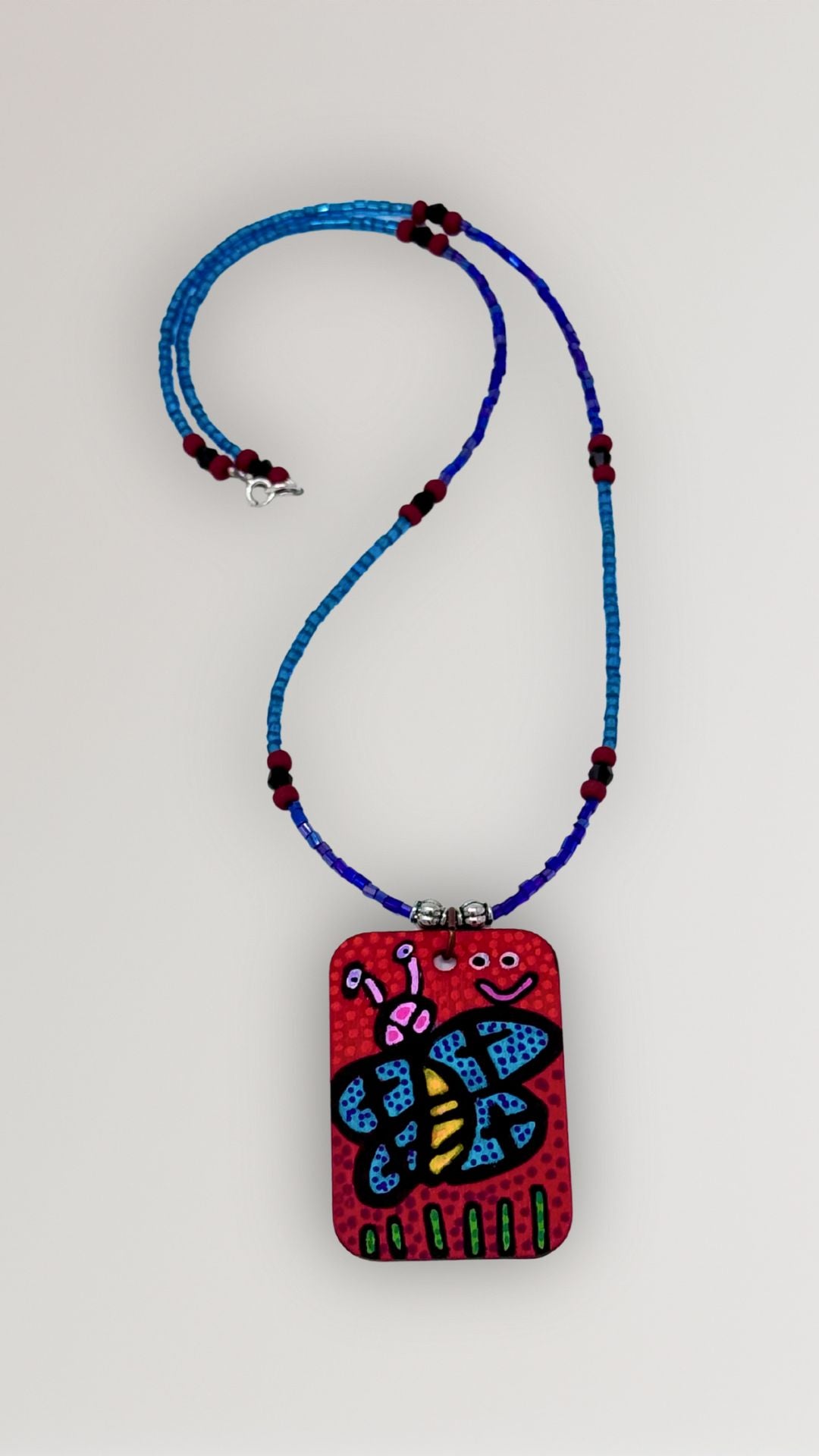 "Butterfly" Unique Hand-Painted Pendant Necklace