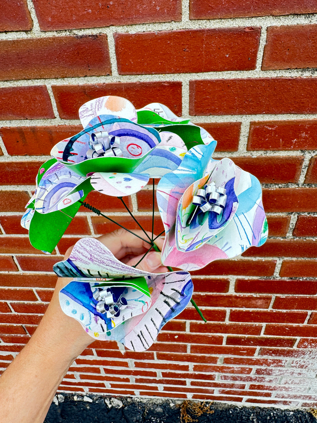 5-Flower Bouquet - Painted Paper Flowers