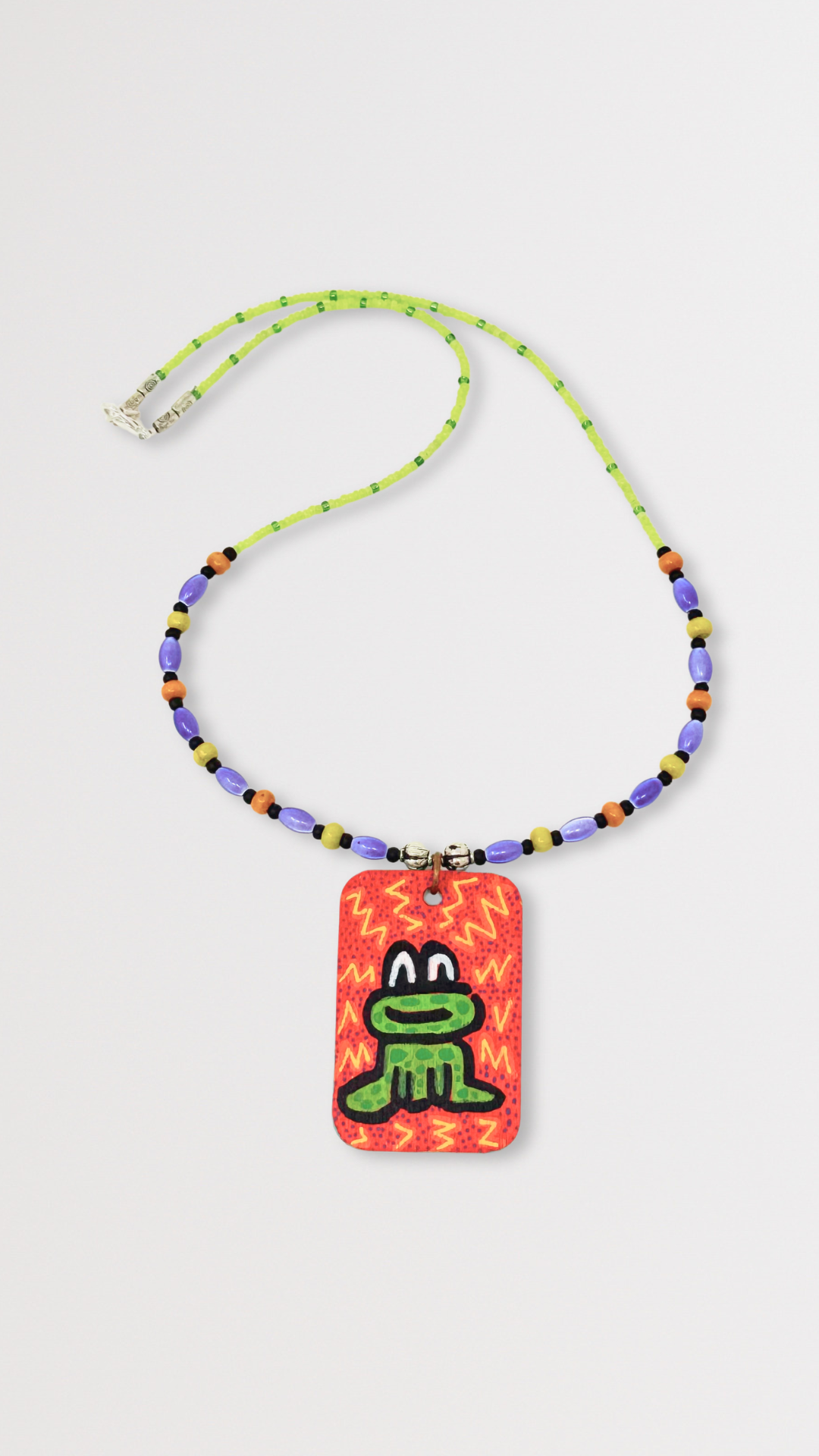 "Froggy" Unique Hand-Painted Pendant Necklace