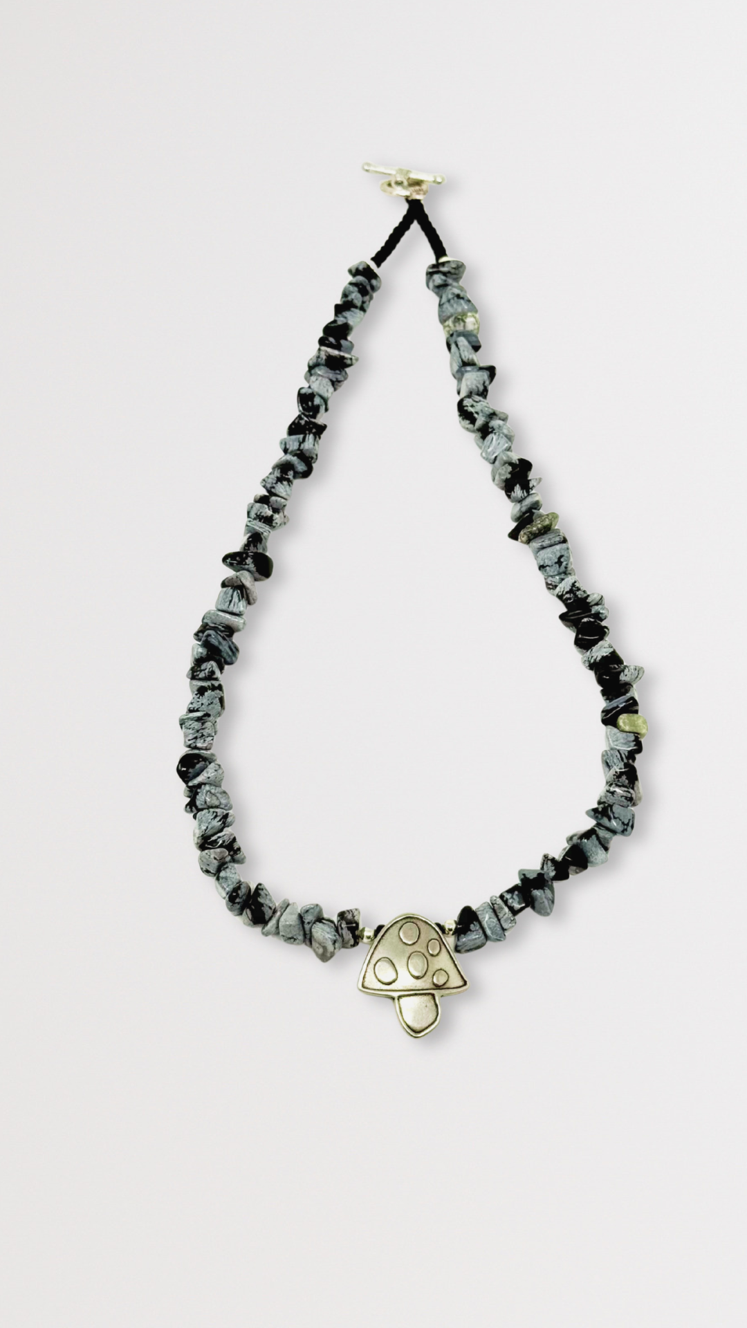 Bronze Mushroom Beaded Choker Necklace