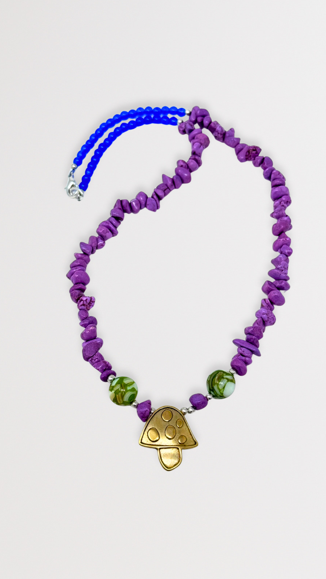 Bronze Mushroom Beaded Necklace