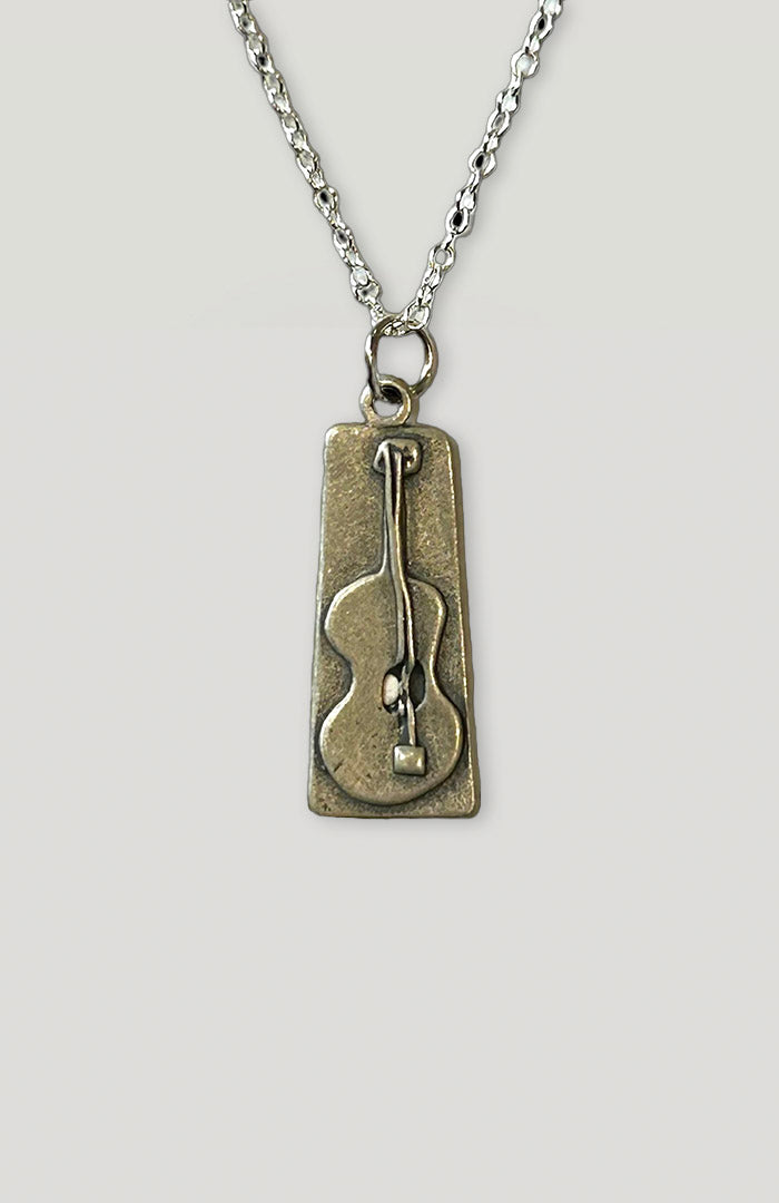 Silver Acoustic Guitar Necklace