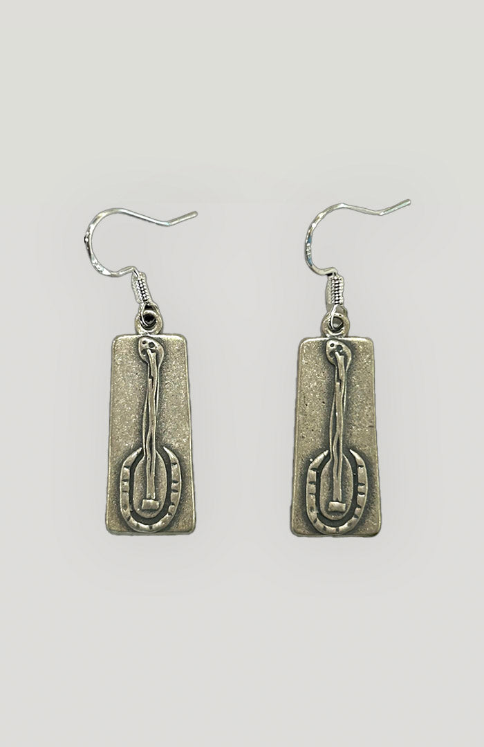 Silver Banjo Earrings