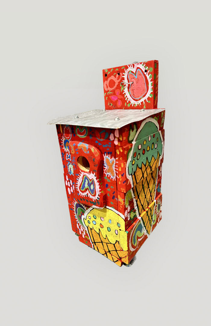 Red Ice Cream Birdhouse